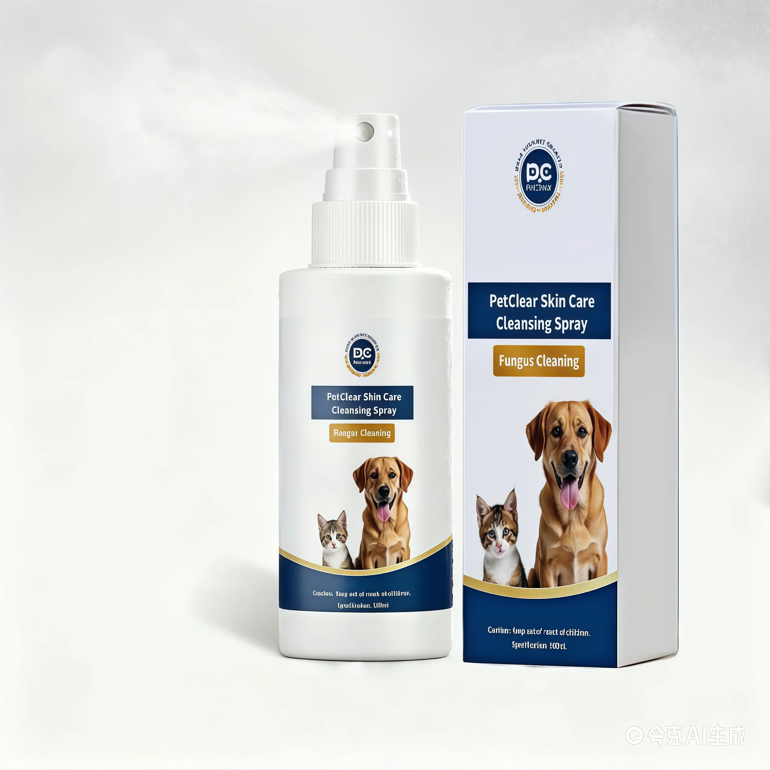 PetClear Skin Care Spray for Dogs & Cats, Plant-Based Itchy Skin Cleansing Spray for Red Spots, Dander & Scratching, 3.38 fl oz, Do Not Use In Mouth Or Eyes, Easy Spray Bottle For Home Or Travel Use