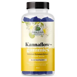 Amazing Botanicals Kanna Chewable Gummies - 25mg GMP-Compliant Premium Fast-Acting Sceletium Tortuosum Extract (4% Mesembrine) - Healthcare Mood Boost, Focus Support, Calm Support - Blue Raspberry Flavor