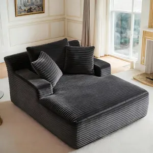 67 Inch Chaise Lounge Chair Indoor, Oversized Corduroy Upholstered Boneless Sofa Bed, Deep Seat Sleeper Cloud Couch Reading Chairs, Cloud Sofas Couches for Living Room, No Assembly Required