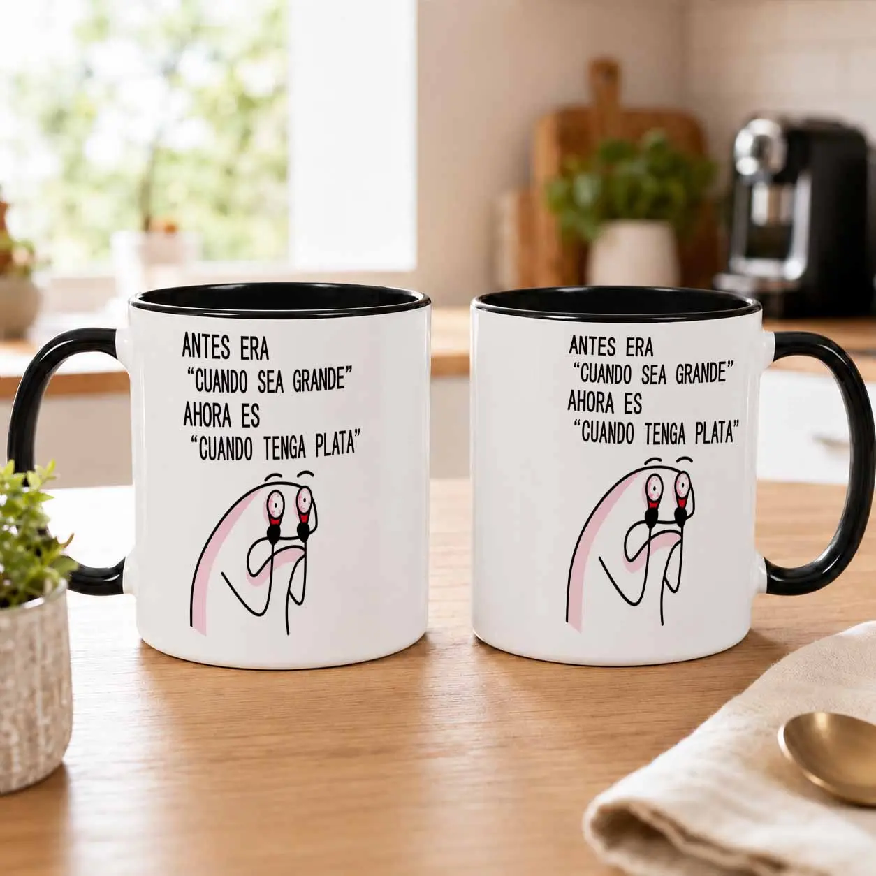 Funny Meme Quote Ceramic Mug (11oz/15oz)  relatable Spanish text print  durable dishwasher safe glossy finish  perfect for office coffee breaks  humorous housewarming gift  daily morning tea  coworker appreciation  sarcasm lover presents  home lifestyle