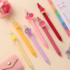 6-Pack Cute Fruit-Themed Ballpoint Pens Set, Smooth Ink Writing, Ideal for Party/school/office Use, Perfect Holiday Gift Choice