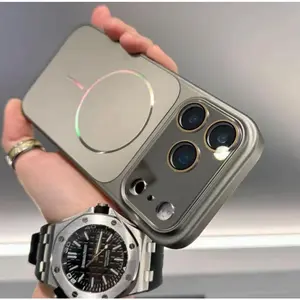 Matte protective case with button magnetic attachment suitable for iP17Promax, iP16 protective cover