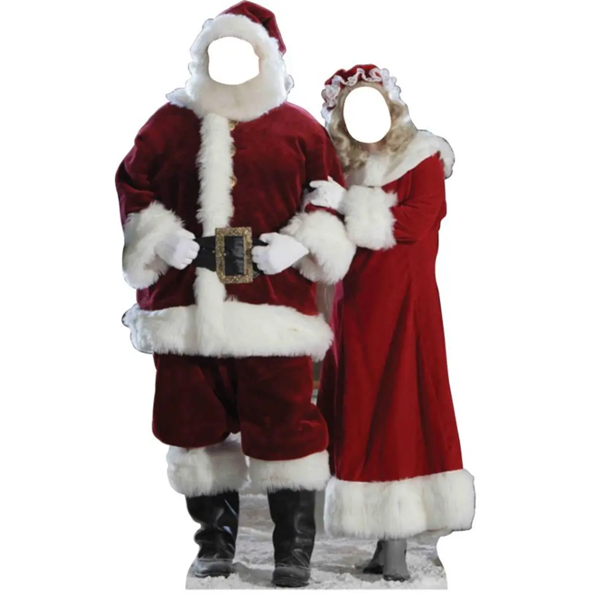 212 MAIN Advanced Graphics 896 Life-Size 72 x 44 Inches Cardboard Santa & Mrs. Claus Stand-In Cutout - Large Front Design with Face Holes, Festive Decoration, Party Event Photo Prop, Home Supply, Front Cutout Design