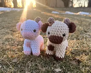 Handmade Crochet Standing Cow Plushie Crochet Highland Cow amigurumi