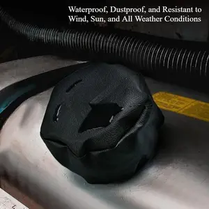Excavator Trucks Vans Fuel Cap Cover - Universal Dustproof Waterproof - Elastic PU Black Protective