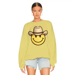 Smiley Cowboy - Jump Jumper - Vintage Neon Yellow