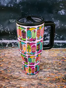Vibrant Boot Scootin' 32oz Flip WashEasy™ Top Tumbler