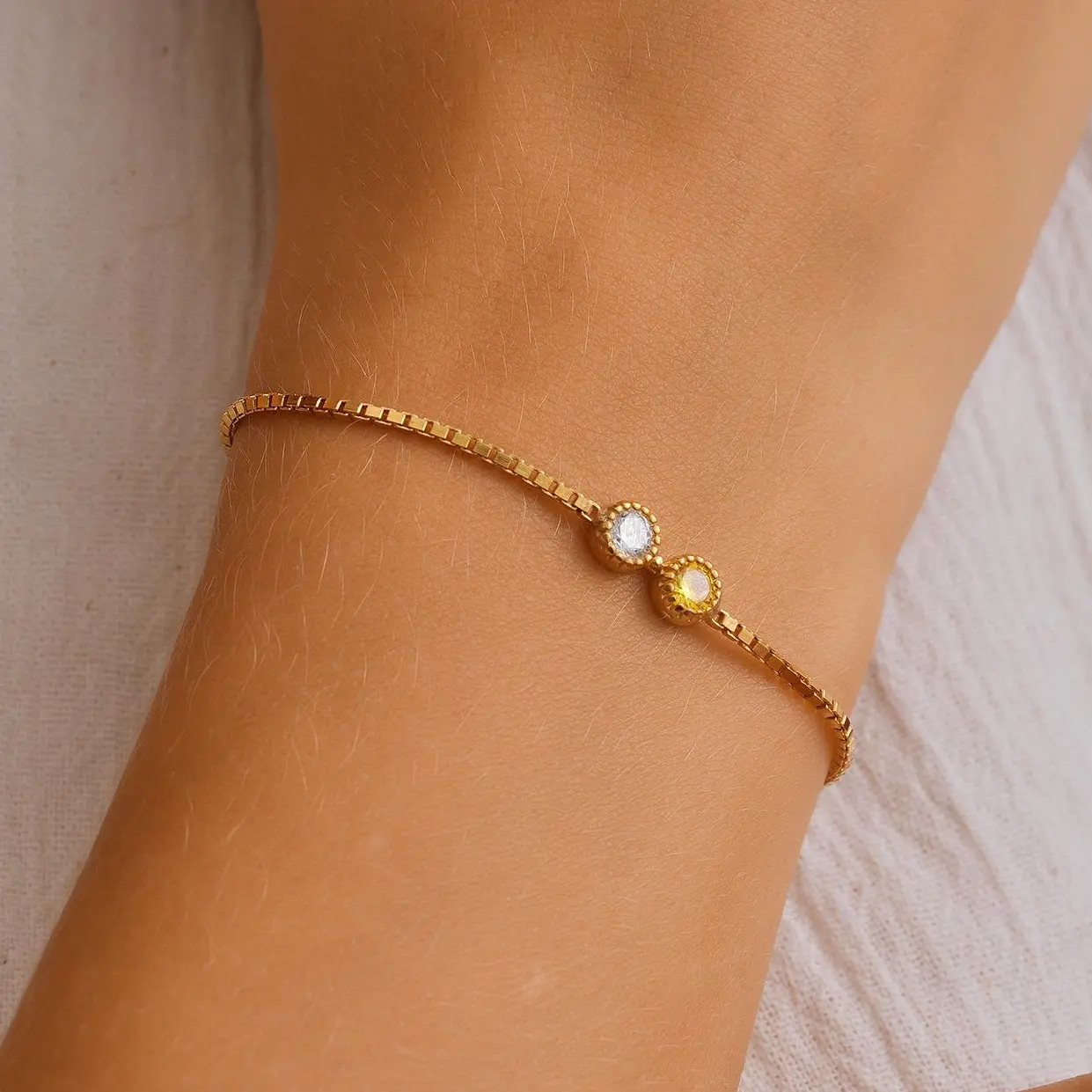 Multiple Birthstone Bracelet, Box Chain Bracelet, Family Birthstone Bracelet, Couple Birthstone Bracelet, Birthstone Personalized Bracelet, Birthstone Keepsake Bracelet, Birthstone Wedding Bracelet, Birthstone Customized Bracelet Gift for Mother
