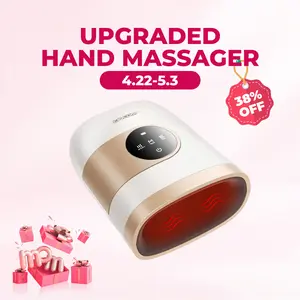 [mothersdaygift] CINCOM White Gold New Hand Massager, Rechargeable Finger Soother with Adjustable Comfort Settings, Soothing Warmth, User-Friendly Display—Perfect for Relaxation and an Ideal Gift for Loved Ones