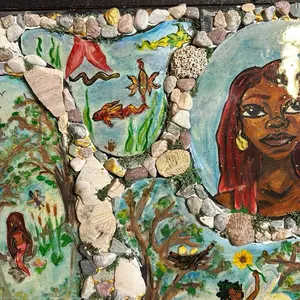 Princess of the pond- mixed video on canvas 18 x 20