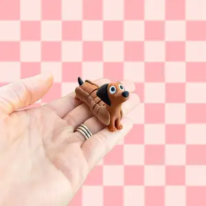Mini Hot Dog Dachshund Fidget - Articulated Wiener Dog - Mini Dachshund Fidget - Stress Relief Animal Fidget - Desk Pet Fidget - Wiener Dog