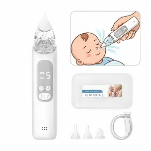 Nasal Aspirator for Baby, 5 Suction Levels Electric Nasal Aspirator, Portable Baby Nose Aspirator with Light Soothing and Music Function