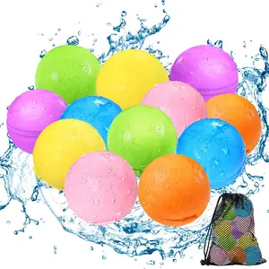 Reusable Water balloons, Summer Toy Water Toy Baby Bath Toy for Boys and Girls, Pool Beach Toys for Kids ages 3-12, Outdoor Activities Water Games Toys Self Sealing Water Splash Ball for Fun (12Pack)