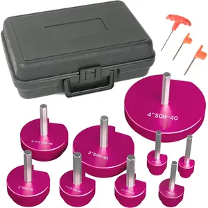 9- Pipe Reamer Kit Plastic CPVC ABS Pipe Reamer Tool Size 1/2", 3/4", 1", 1-1/4", 1-1/2", 2", 2-1/2", 3", 4", for Standard 1/2" Drills (9)