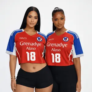 Haiti Grenadye Alaso TOP FOR WOMEN Short Sleeve Crop Jersey