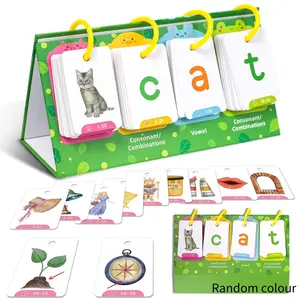 Flash Card Game, 129pcs/set Double-sided Desktop Card CVC Word Games, Educational Spelling Toy, Interactive Spelling Game, Word Building Cards, Flashcards Learning Alphabet