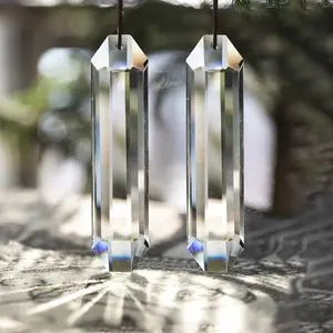 2pcs 5 Inch Suncatcher Window Prism Pendant, Rectangle Ab Color Crystal Rainbow Maker, Garden Hanging Sun Catcher Ornament, Home Decor