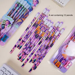 1 set / 2 sets / 3 sets / 4 sets of K-POP Hunter Girl Group Pencil Set, each set includes 12 pencils + pencil sharpener, pencil set, student stationery, learning supplies, back-to-school gift, party small gift, birthday gift