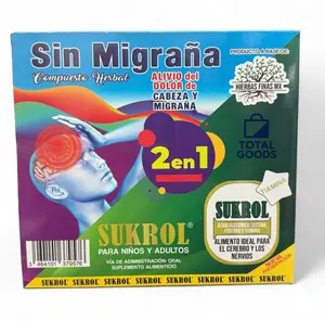 Sin Migrana 2 en 1 Compuesto Herbal Ampolleta Bebible