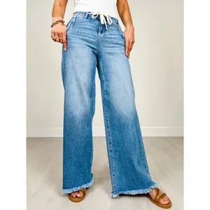 Risen Saylor Drawstring Wide Leg Jean