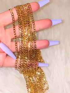 18K Gold Plated Thin Flat Cuban Chain