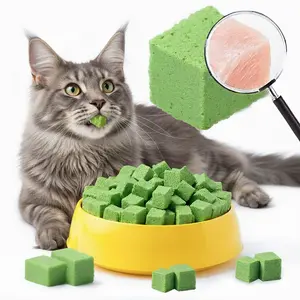 60g Freeze Dried Cat Grass & Pet Herb Pellets-Consumable Snack for Cleaning Teeth & Hairball Control, Natural Herbs Chew Toy for Both Kittens And Adult Cats, cat grass treat hairball removal control hair ball snack stick oral health catnip flavor
