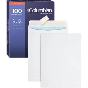 9 x 12 Catalog Envelopes Self Seal Closure 28 lb White Wove for Mailing Flat Letter Size Documents 100 Per Box