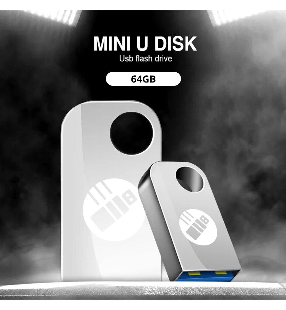 Hot Metal 3.0 USB Flash Drive 64GB Pen Drive for PC Laptop 64GB USB Memory Stick 3.0 Flash Drive High Speed Drive
