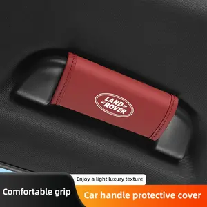 2Pcs Car Roof Handle Protective Cover Pull Gloves Interior Accessories For Land Rover Range Rover Evoque Velar Defender Discovery Freelander Land Cruiser