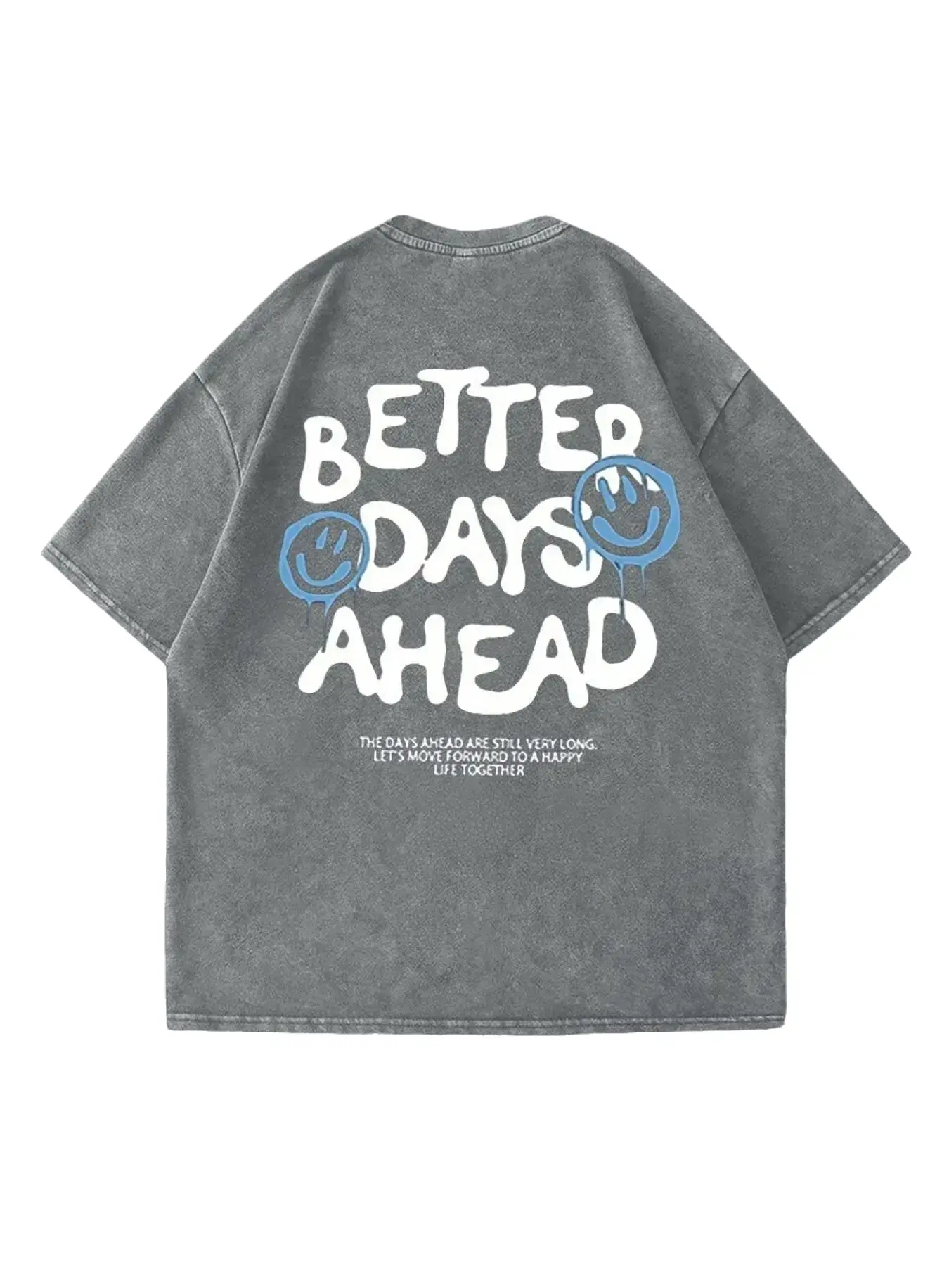 Men's Regular Fit Smile Face Print Round Neck Tee, Vintage Trendy Casual Short Sleeve T-shirt for Daily Wear, Men's Summer Outfit, Top, Cotton