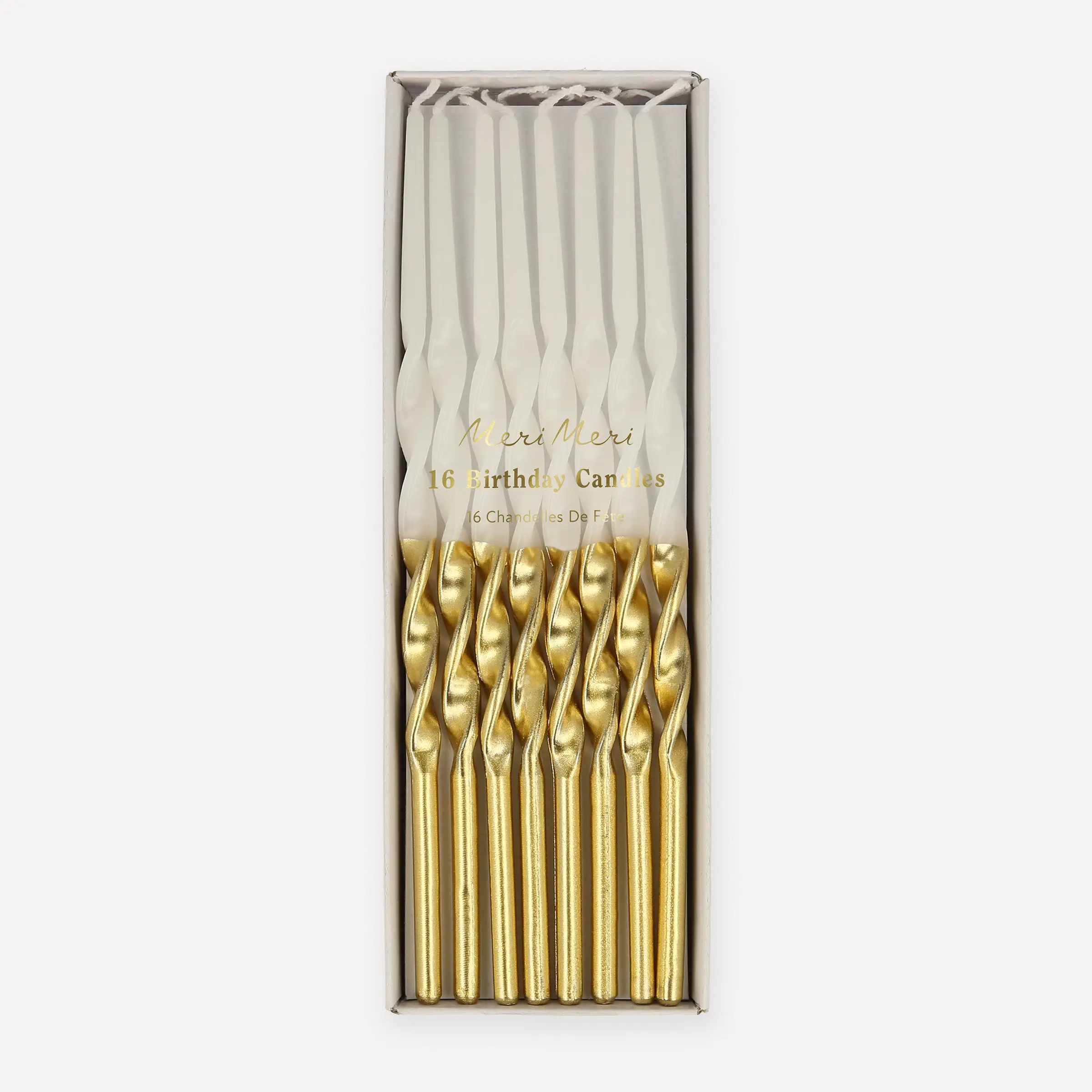 Gold Dipped Twisted Candles (x 16)