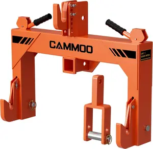 CAMMOO 3-Point Quick Hitch with 2" Receiver & Extra Versatile Adapter - Category 1 Compatible, No Bushing Needed, 3000LBS Lift Capacity, 5-Level Adjustable Bolt, Reinforcing Rib Design (Boating & Water Sports Accessory)