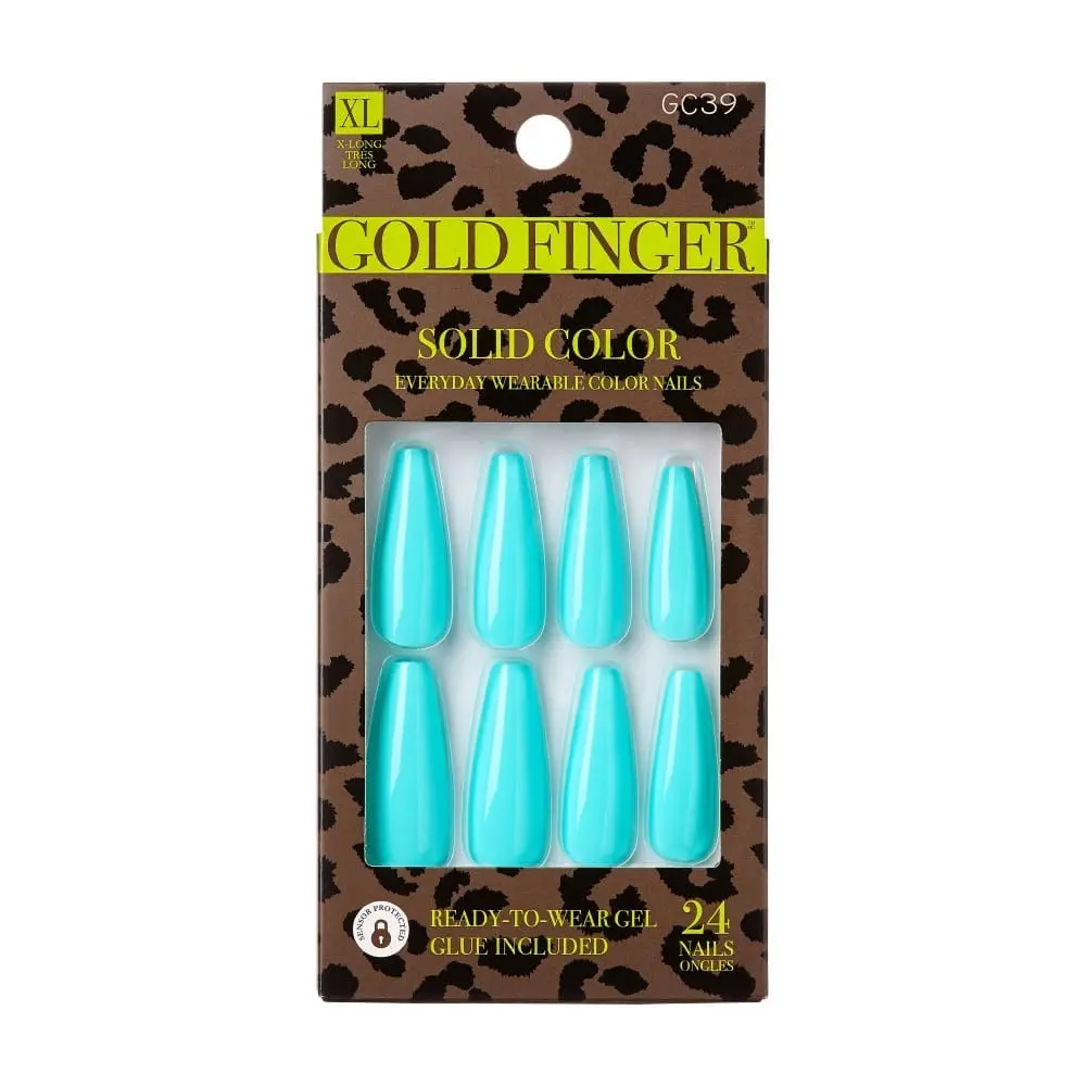 Gold Finger Solid Color Nails