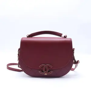 Pre-owned CHANEL goatskin Crossbody Bags Coco Curve Flap Messenger Calfskin and Quilted Medium twins B22341