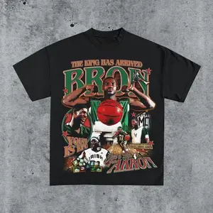 [Sale Up To 25%] Vintage 90s LeBron James King of Akron Graphic Shirt Homage, Los Angeles Basketball Retro Tee, 90s Bootleg Style Sports Top, Urban Streetwear Apparel, Gift for Fans