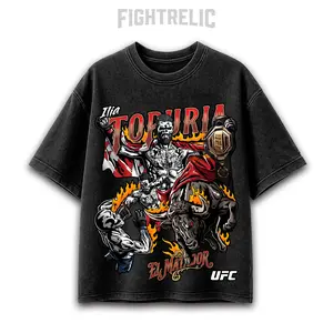 FIGHTRELIC UFC Freedom Ilia Topuria Men's Shirt, UFC Fighters Tshirt MMA Fan, UFC MMA Washed Shirt, UFC Champions Sports Shirt wash, Gift for Him Gift For Her, Made In USA.