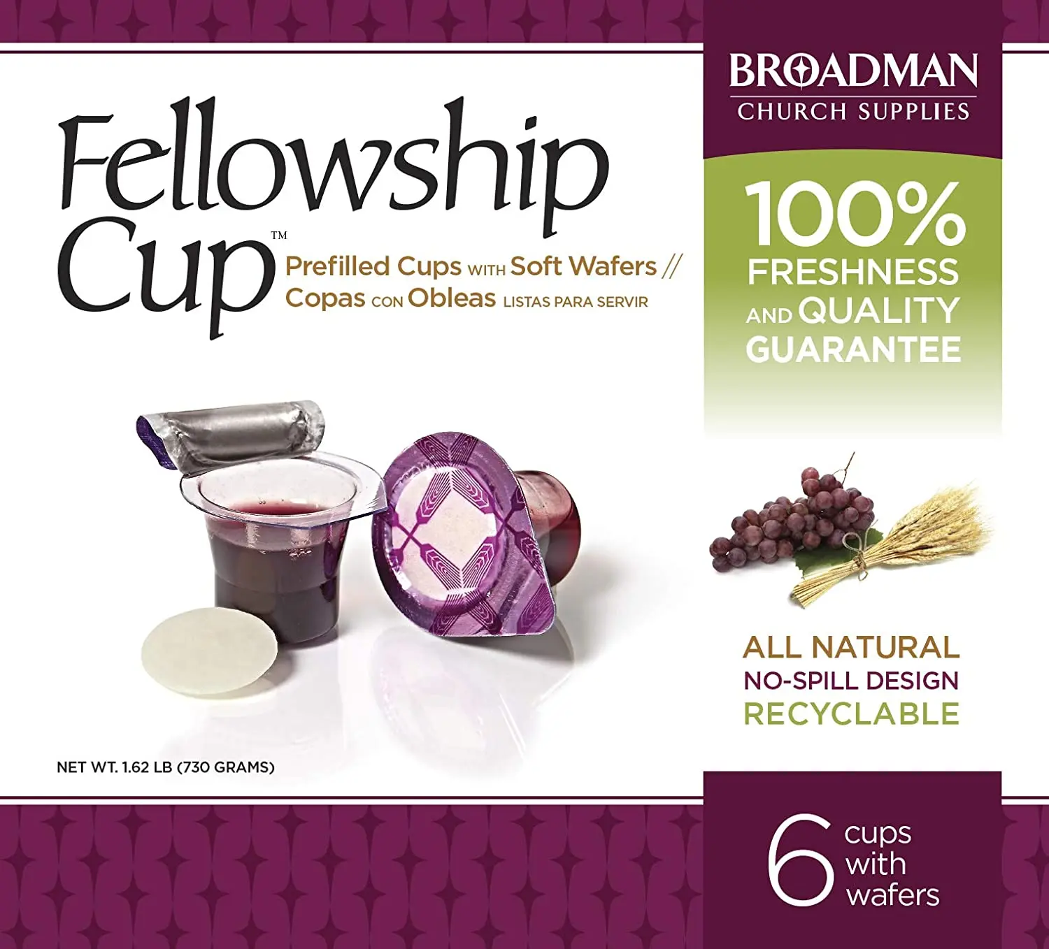 Fellowship Cup ® – Pre-Filled Communion Cups – Juice and Wafer – 6 Count Box