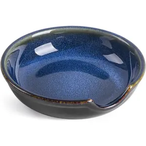 Ceramic Spoon Rest for Stove Top, Spoon Holder for Kitchen Counter, Coffee Spoon Holder, Heat-Resistant Cooking Utensil Rest for Spoons Ladles Spatula (Blue)