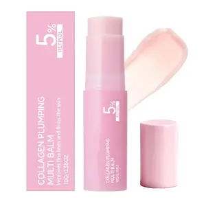 Pink Collagen Volume Multi Balm Stick, All-in-One Face Moisturizer with Peptides & hydrolyzed collagen, Hydrating Stick for Lips Eyes Neck, Firming Plumping Skin Care, Moisturizing