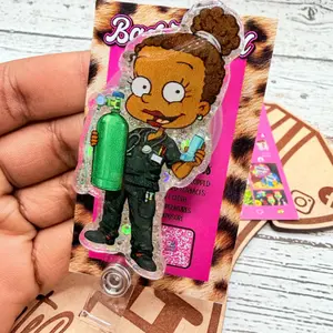 Respiratory Therapist RT Acrylic Badge Reel Retractable ID Holder For RT Students, Lung Specialists, And Healthcare Professionals