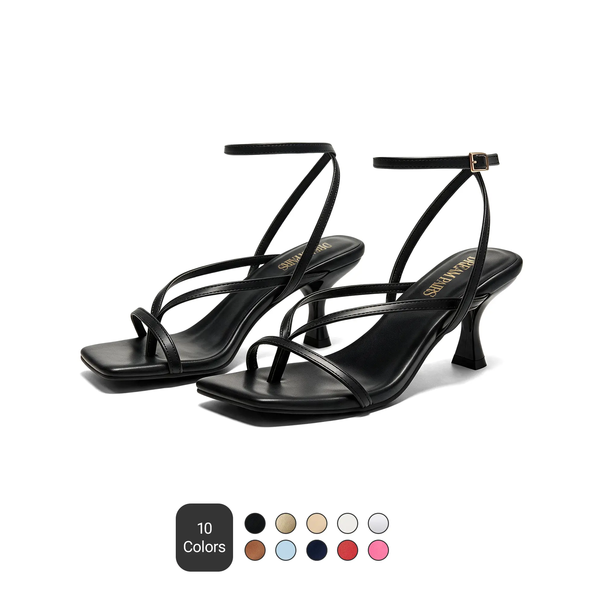 Dream Pairs Shoes for Women, Strappy Kitten Heels with Square Open Toe and Ankle Strap, Cute Cushioned Dress Pumps for Party, Graduations, Sandals For Women, Women's Sandals, Heels Shoes For Women