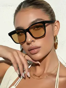 Unisex Retro Square Frame Sunglasses, Lightweight Durable, Casual Fashion, Perfect for Vacation, Driving, Gifts