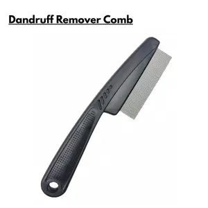 Dandruff Comb, Stainless Steel Fine Tooth Dandruff Remover, Professional Scalp Comb Hair Comb for Kids and Adults (Black)