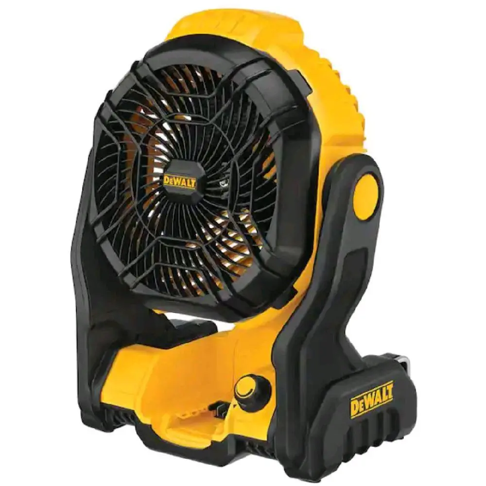 Dewalt 20V Jobsite Fan - 8 in Compact Form Fan with 20V Motor, Variable Speed Control, Indoor/Outdoor Use, Yellow Finish