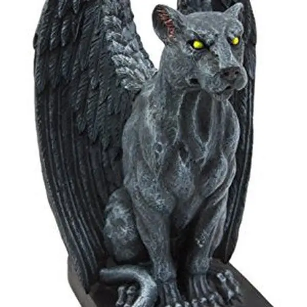 Ebros Gift Winged Moon-Eyed Jaguar Gargoyle Night Crawler Decorative Statue, 6.5" Tall Gothic Home Decor Fantasy Decor Figurines & Miniatures
