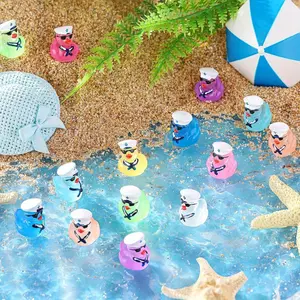 10/30Pcs Mini Luminous Resin Sailor Cruise Ducks Glow in The Dark Tiny Cruise Duck for Hiding with Hat Miniature Figurines for Hide and Seek Prank Micro Landscape Garden Decor