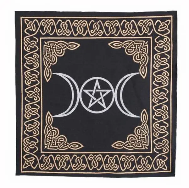 Triple Moon with Pentagram Altar Cloth - 24"x24"