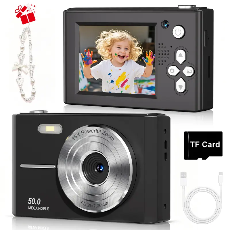 Portable Digital Camera, Digital Point and Shoot Camera,Suitable for teenagers and beginners,Holiday Gifts Handycam B;lack,Pink,Holiday Gifts, Christmas summerwins