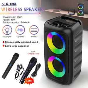 With RGB Dual Speakers Bass Function Suitable for Home Party Gathering Entertainment Sound with Microphone Gift