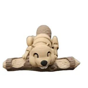 Beaver Fidget Toy – 3D Printed Articulated Figure | Magnetic Log & Keychain Option
